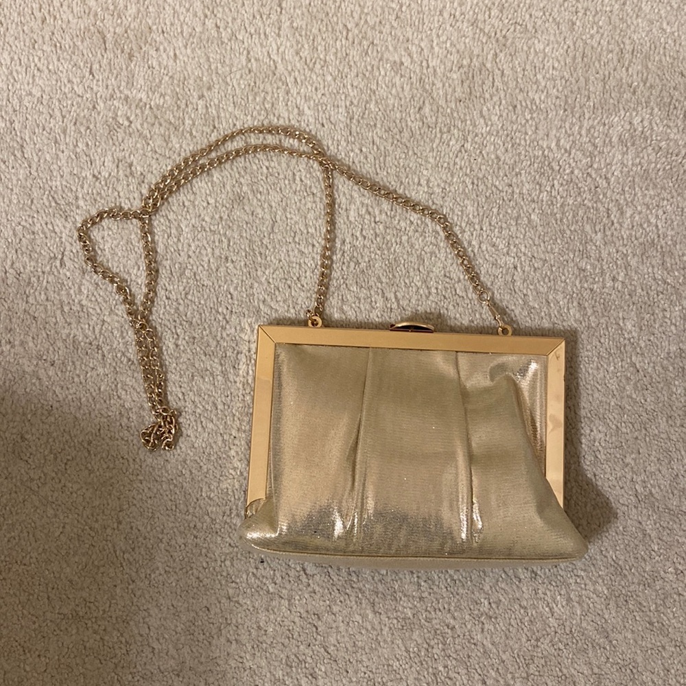 Nina New York Gold Clutch with Removable straps